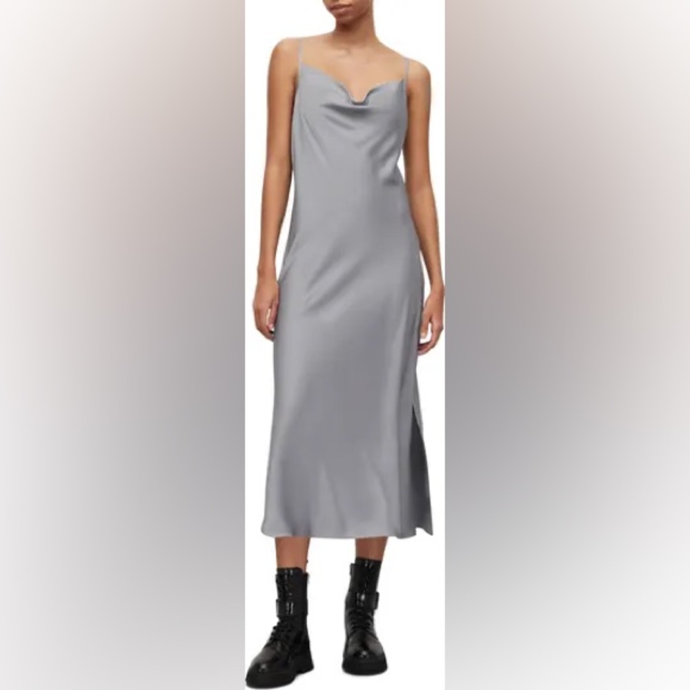 J. Crew Gwyneth Silver Slip Dress in vintage dove grey - Picture 3 of 11